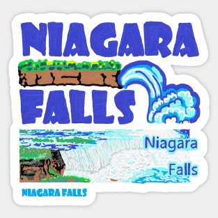 niagara falls, oil painting Sticker